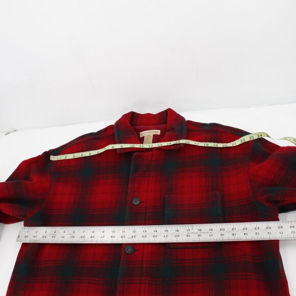 Vintage Banana Republic Mackinaw cruiser jacket Mens Medium Red Plaid Wool Blend - Picture 10 of 13